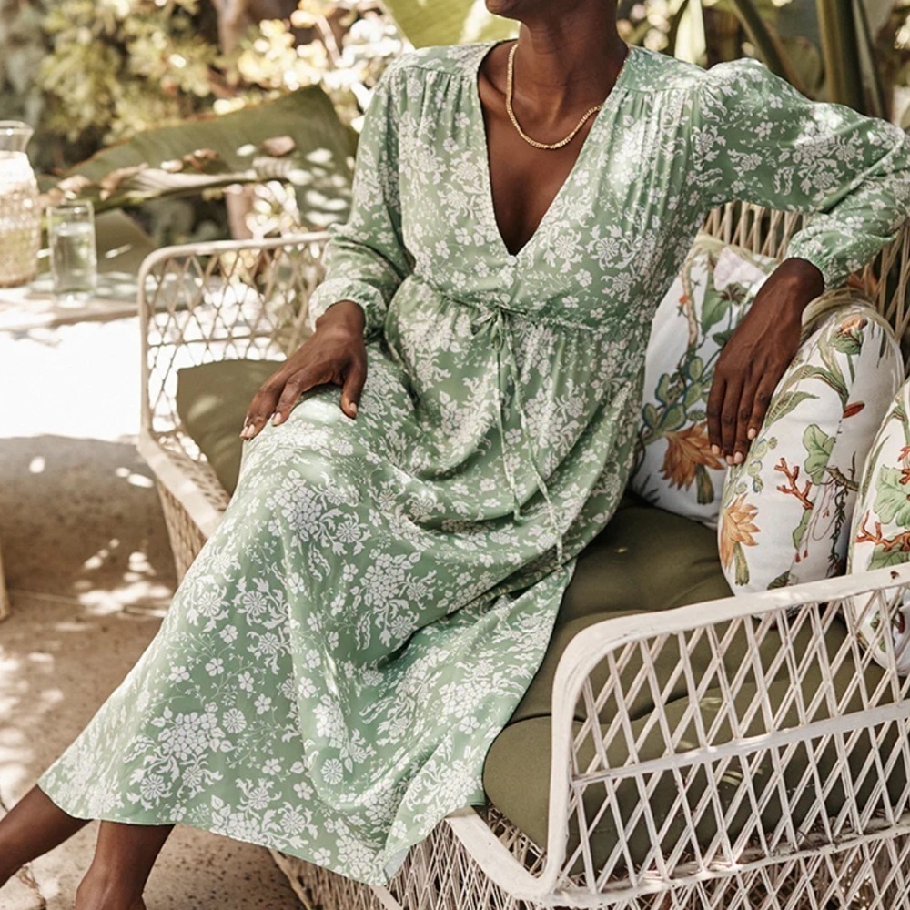 Summersalt The Cinched Waist Caftan Vintage Floral Ivy Dress SIZE XL
